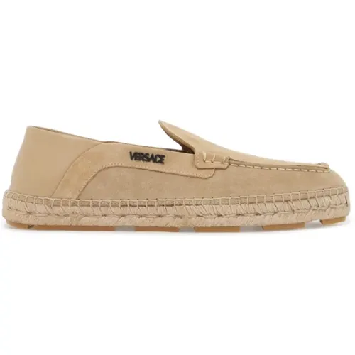 Suede Moccasin-Style Espadrilles , Herren, Größe: 43 EU - Versace - Modalova