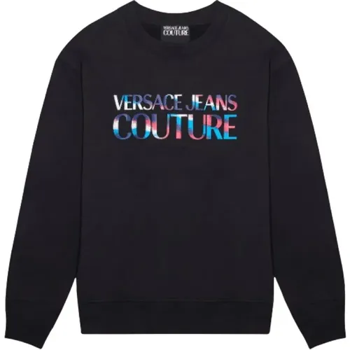 Schwarzer Logo-Sweatshirt - XS , Herren, Größe: M - Versace Jeans Couture - Modalova