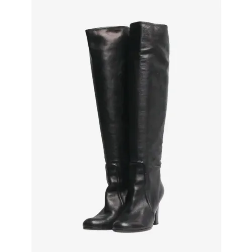 Pre-owned Leather boots , female, Sizes: 5 1/2 UK - Prada Vintage - Modalova