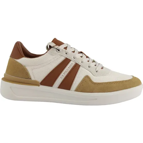 Beige Leder Sneakers , Herren, Größe: 45 EU - U.S. Polo Assn. - Modalova