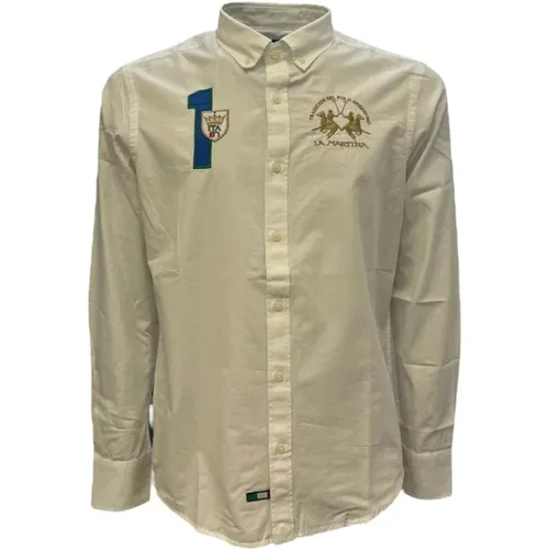Cotton Popeline Long Sleeve Shirt , male, Sizes: S, XL, L, M, 2XL - LA MARTINA - Modalova