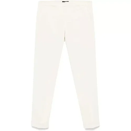 Ecru Cotton Chinos Gabardine Trousers , male, Sizes: W33, W34, W35, W38, W32 - Fay - Modalova