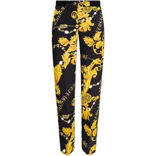 Printed trousers , female, Sizes: M - Versace Jeans Couture - Modalova