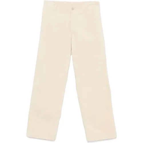 Corduroy Trousers with Logo Patch , male, Sizes: L, M - Emporio Armani - Modalova