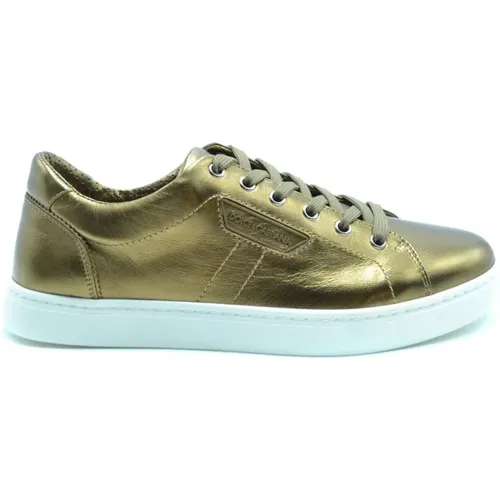 Golden Leather Sneakers for Women , female, Sizes: 7 1/2 UK - Dolce & Gabbana - Modalova