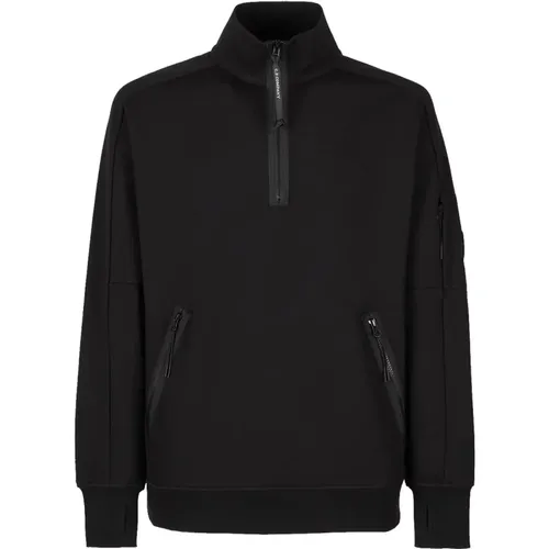 Diagonal erhöhter Fleece Stehkragen Sweatshirt , Herren, Größe: XL - C.P. Company - Modalova
