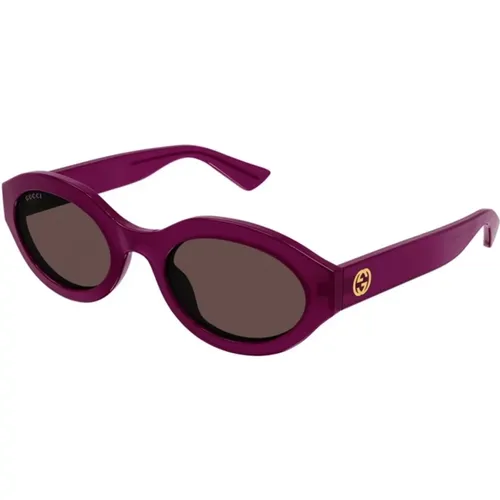 Fuchsia Brown Sunglasses Gg1579S 004 , female, Sizes: 53 MM - Gucci - Modalova