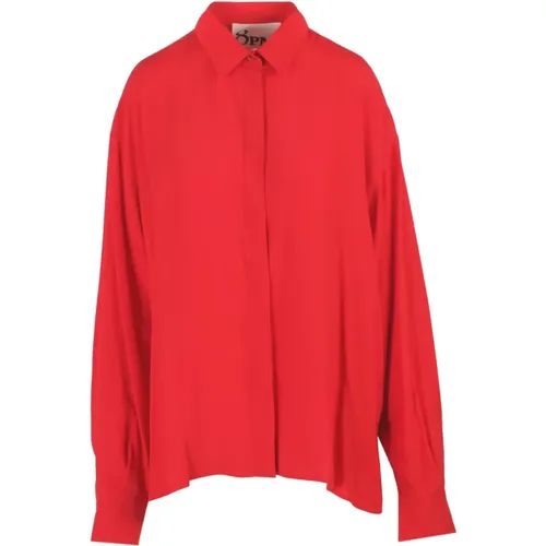 Crepe Shirt with Classic Collar , female, Sizes: XS, S, M - 8pm - Modalova