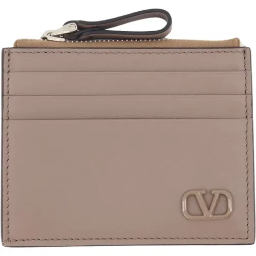 Portemonnaie mit VLogo aus genarbtem Leder - Valentino Garavani - Modalova