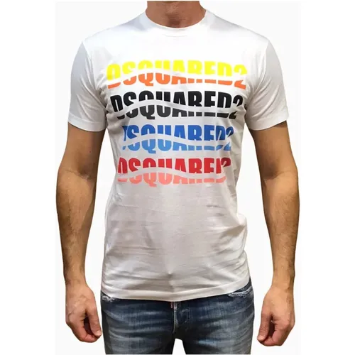 Grafik T-Shirt , Herren, Größe: XS - Dsquared2 - Modalova