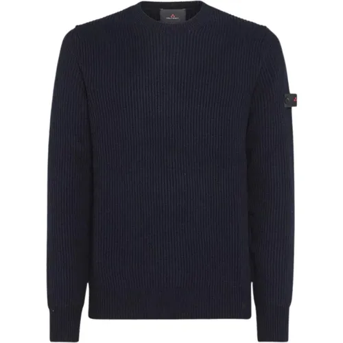 Men`s Ribbed Crewneck Sweater , male, Sizes: 3XL, XL, S, M, 2XL, L - Peuterey - Modalova