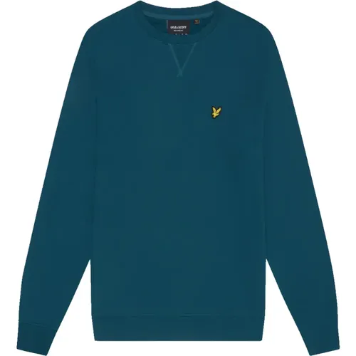 Grafik Rundhals Sweatshirt Navy , Herren, Größe: M - Lyle & Scott - Modalova