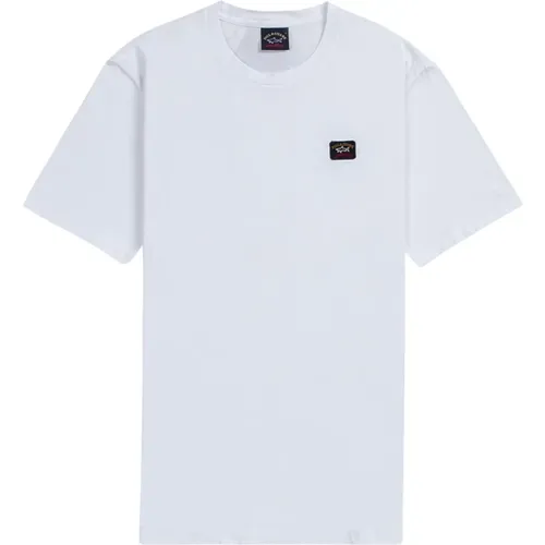 Weißes T-Shirt mit gesticktem Logo,Paulamphark T-Shirts und Polos Weiß - PAUL & SHARK - Modalova