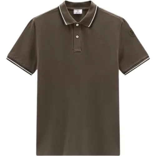 Slim Fit Baumwoll-Piqué-Polo , Herren, Größe: L - Woolrich - Modalova