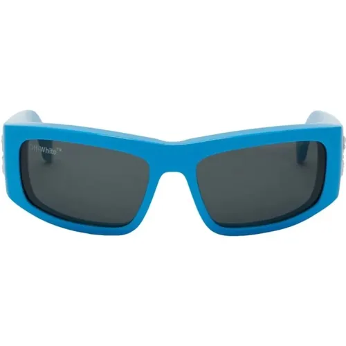 Blaue Sonnenbrille mit Original-Etui , Damen, Größe: 61 MM - Off White - Modalova