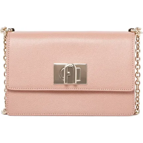 Rosa Crossbody Tasche mit Logo-Detail , Damen, Größe: ONE Size - Furla - Modalova