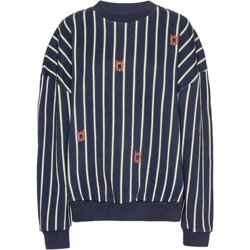 Navy Horse Head Stripe Sweatshirt , Herren, Größe: XS - Henrik Vibskov - Modalova