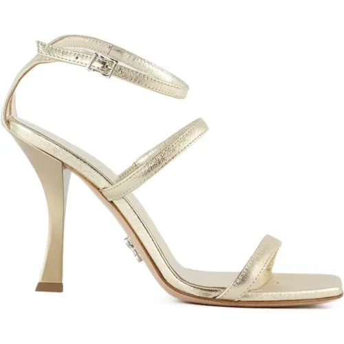 Platinum-tone Telen Sandals Grey , female, Sizes: 6 UK, 5 UK - Sergio Levantesi - Modalova