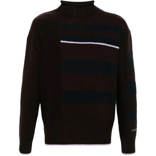 Striped Wool Sweater , male, Sizes: M, L, S, XL - Lanvin - Modalova