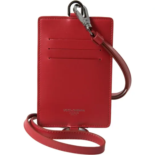 Luxury Leather Lanyard Card Holder , unisex, Sizes: ONE SIZE - Dolce & Gabbana - Modalova