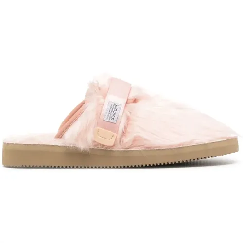 Faux-Fur Slip-On Sandals , female, Sizes: 3 1/2 UK - Suicoke - Modalova