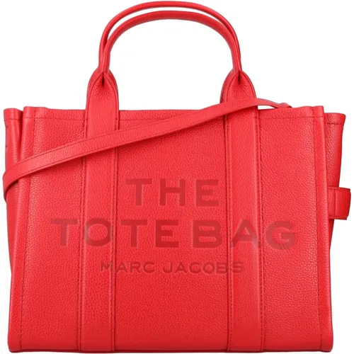 Rote Leder-Tote-Tasche mit Griffen - Marc Jacobs - Modalova