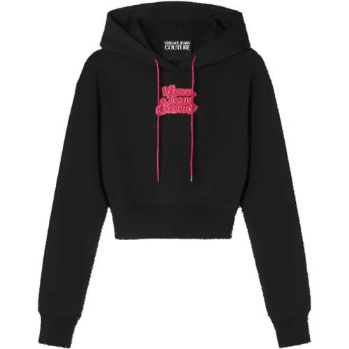 Spen Patch - Negro Hooded Sweatshirt , male, Sizes: S, L, XS, M - Versace Jeans Couture - Modalova