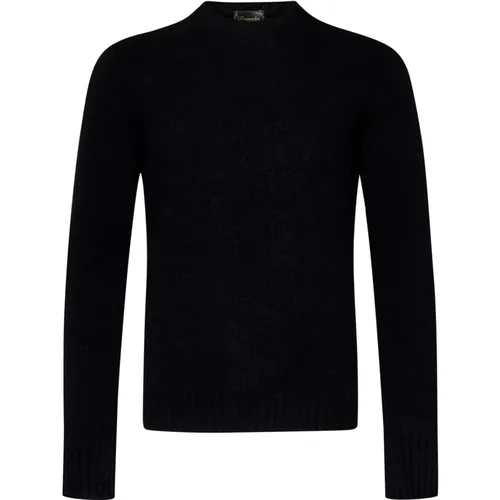 Cashmere Sweater Ribbed Crew Neck , male, Sizes: M, 2XL - Drumohr - Modalova