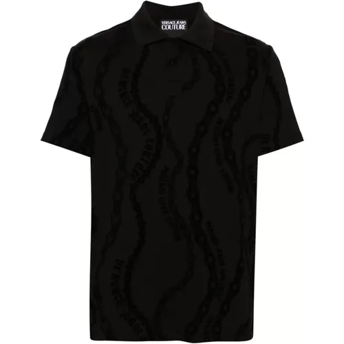 Schwarze T-Shirts und Polos ***cv , Herren, Größe: L - Versace Jeans Couture - Modalova