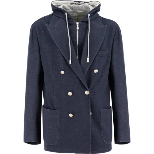 Double Breasted Cotton Cashmere Jacket , male, Sizes: 3XL, 4XL - Eleventy - Modalova