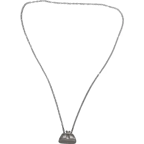 Silberner Taschenanhänger Halskette , Damen, Größe: ONE Size - Max Mara Weekend - Modalova