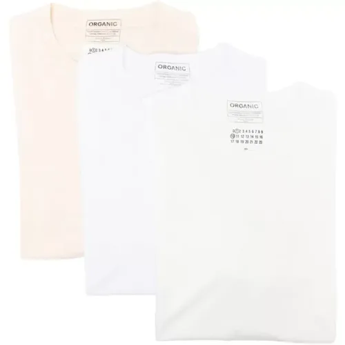 White Cotton T-shirts Pack of Three , male, Sizes: XL, L, S, M - Maison Margiela - Modalova