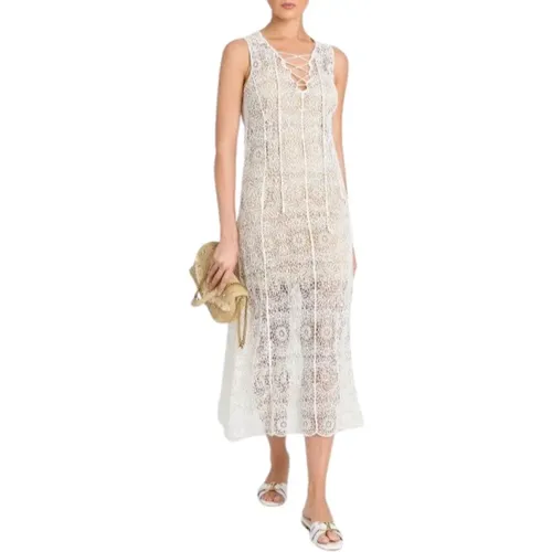 Crochet Drawstring Dress , female, Sizes: XS, S - Twinset - Modalova