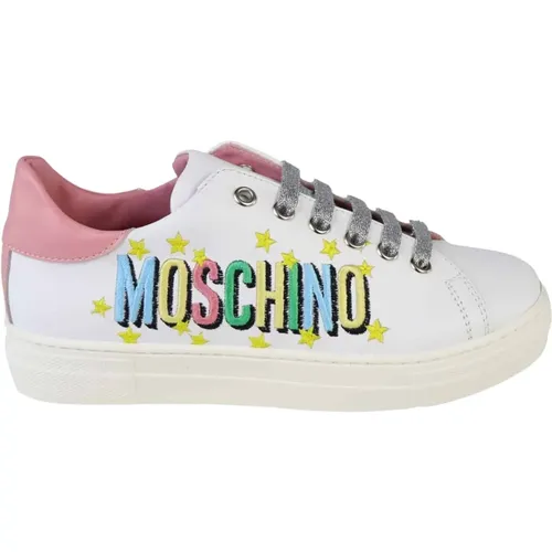 Weiße Sneakers , Damen, Größe: 37 EU - Moschino - Modalova