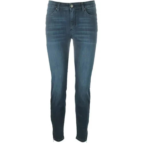 Dunkelblaue Skinny Jeans, Mittlere Taille, Casual , Damen, Größe: M - C.Ro - Modalova