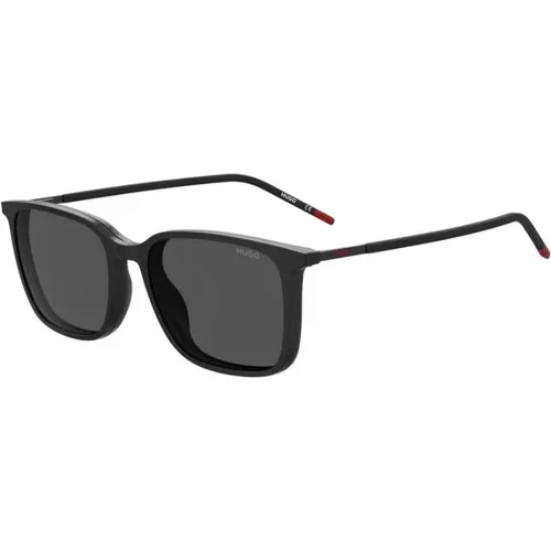 Schwarzer Rahmen Graue Linse Sonnenbrille , Damen, Größe: 53 MM - Hugo Boss - Modalova