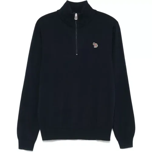 Navy Zebra Logo Sweater , male, Sizes: L, S, M, XL - PS By Paul Smith - Modalova