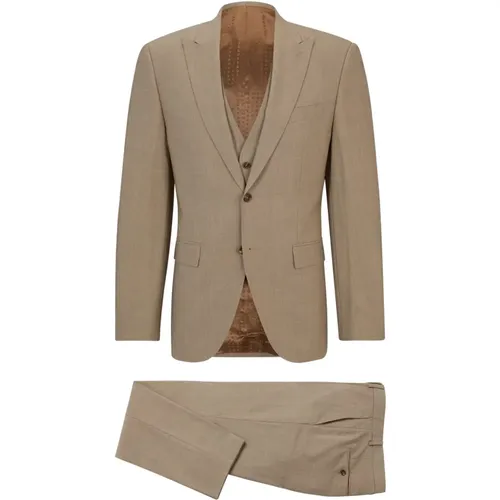 H-Jeckson 3-piece wool suit , male, Sizes: L, 3XL - Hugo Boss - Modalova