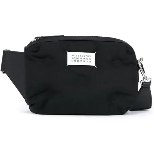 Schwarze Bum Bag mit Logo Patch - Maison Margiela - Modalova