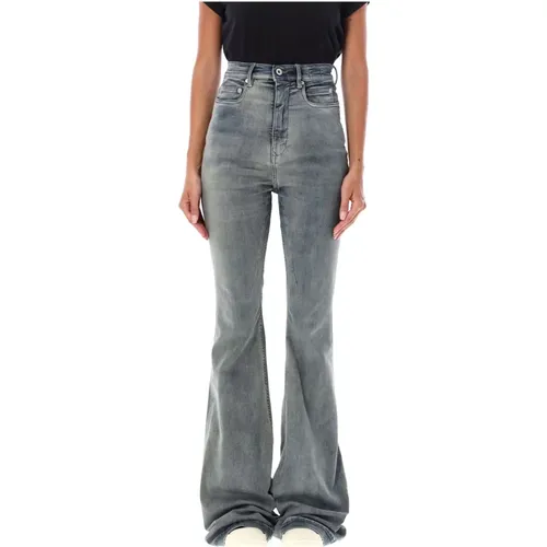 High-rise Flared Jeans Sky Aw24 , female, Sizes: W26, W28, W27 - Rick Owens - Modalova