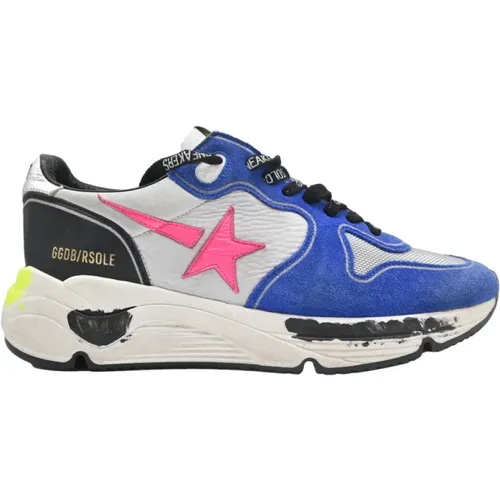 Blue White Fucsia Star Running Sneakers , female, Sizes: 6 UK - Golden Goose - Modalova