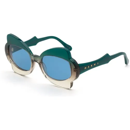 R3P Monumental Gate Green Fade Sunglasses , female, Sizes: 56 MM - Marni - Modalova