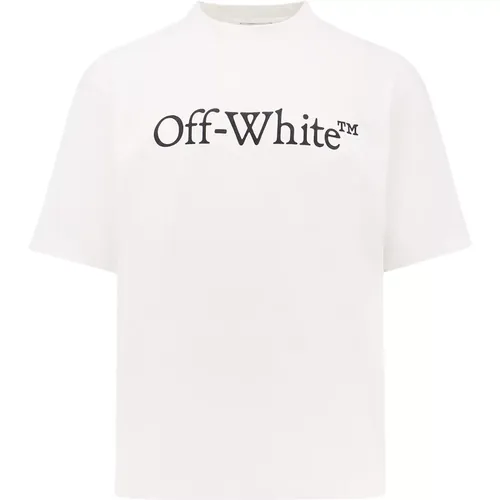 Off , Crew-neck T-Shirt 100% Cotton , male, Sizes: XL - Off White - Modalova
