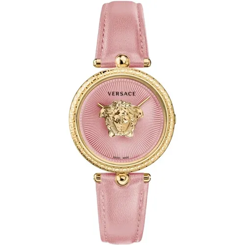 Palazzo Leather Watch Pink Gold , female, Sizes: ONE SIZE - Versace - Modalova