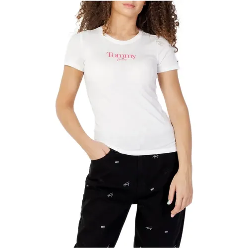 Print T-Shirt from Tommy Hilfiger Jeans , female, Sizes: XS, 2XS - Tommy Jeans - Modalova