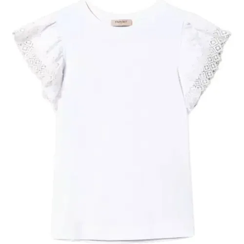 Weiße T-Shirts und Polos Weiche Linie , Damen, Größe: S - Twinset - Modalova