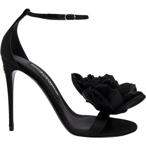 Satin Stiletto Sandals , female, Sizes: 4 UK, 7 UK - Dolce & Gabbana - Modalova