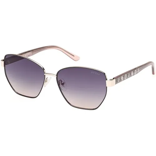 Stylische Sonnenbrille mit Verlauf rauchiger Linse,Stilvolle Sonnenbrille braun Verlauf,Schwarze Sonnenbrille mit Verlaufslinse - Guess - Modalova
