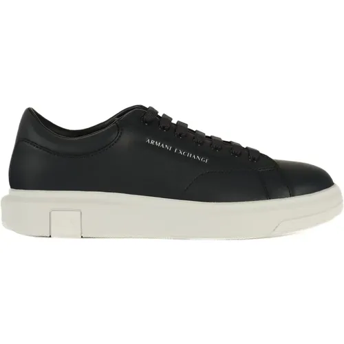 Leder Logo Sneakers , Herren, Größe: 44 EU - Armani Exchange - Modalova