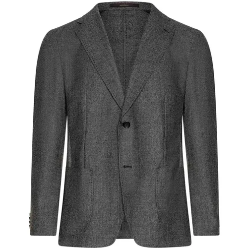 Schmale Passform Wollblazer mit Details , Herren, Größe: L - Windsor - Modalova